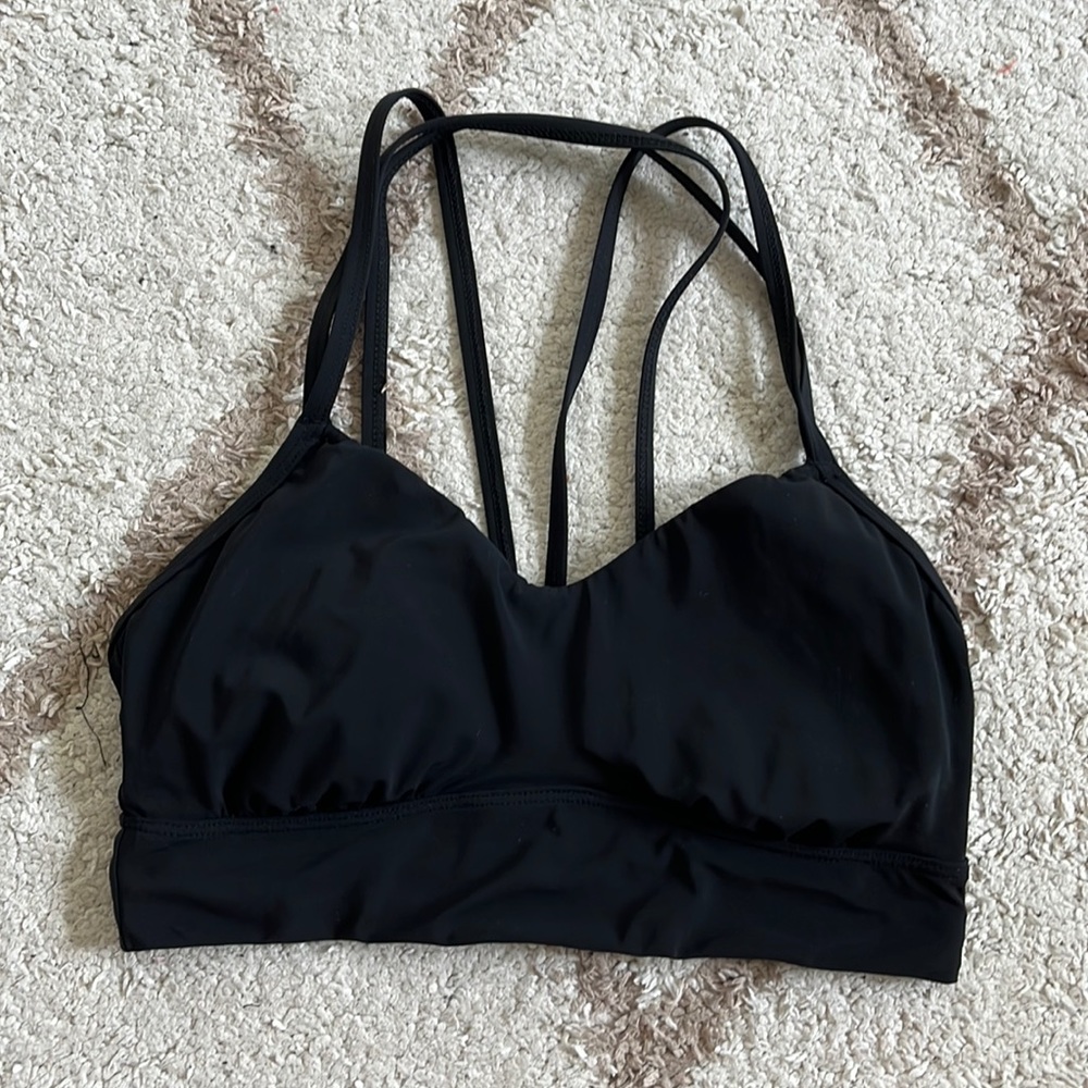 Strappy Back Black Sports Bra